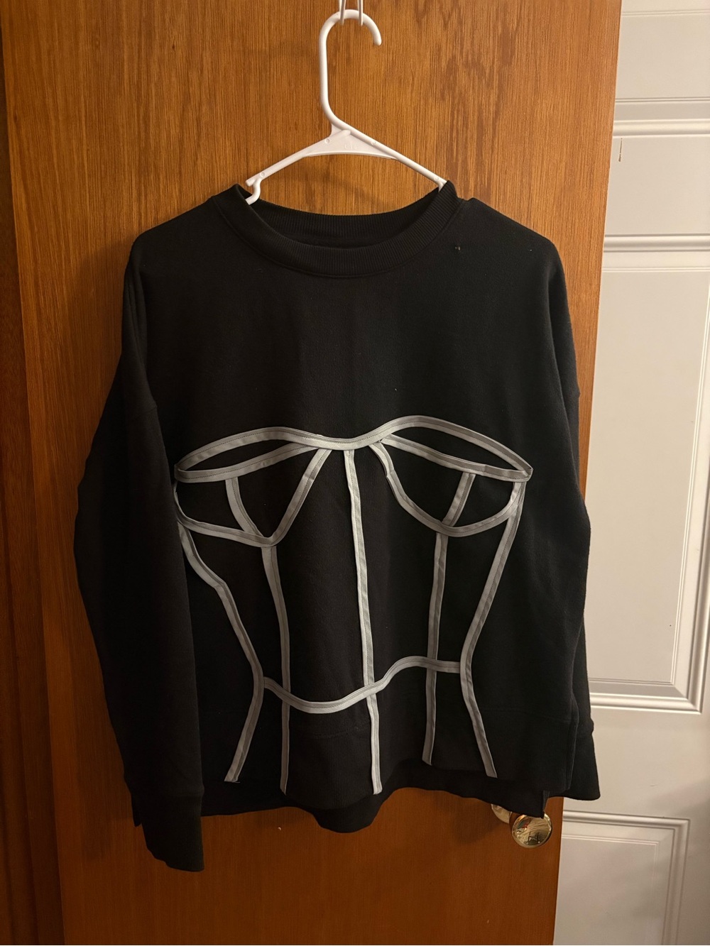 Custom made Graphic Sweatshirt with grey Corset Design